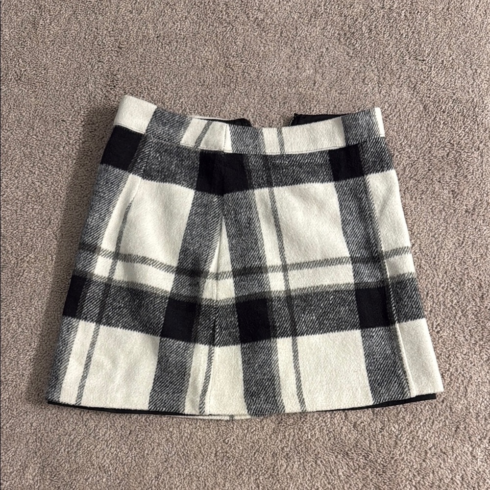 Lulu's Black and White A-Line Mini Skirt